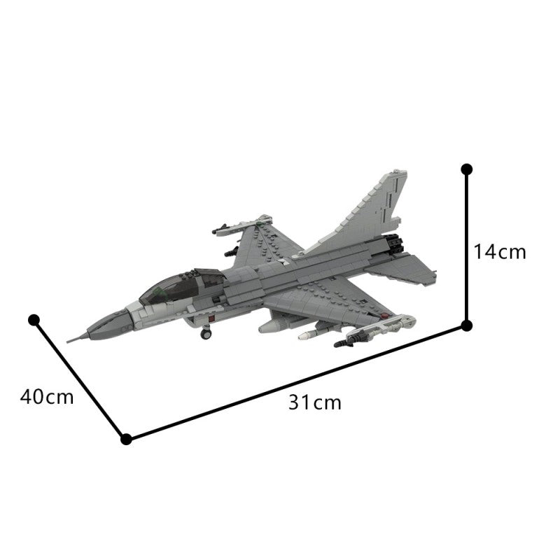 F-16-Fighting-Falcon MOC - Premium Building Blocks | Turbo Moc