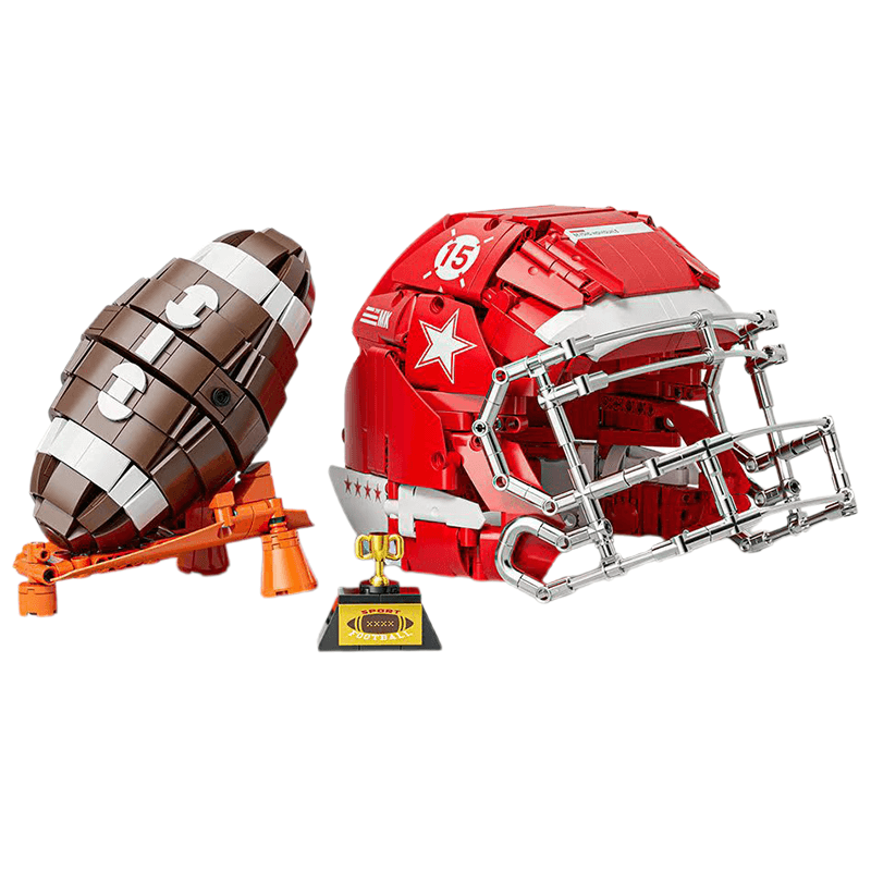 US Football Helmet and Ball 1037pcs - Lego compatible building blocks set- Turbo Moc