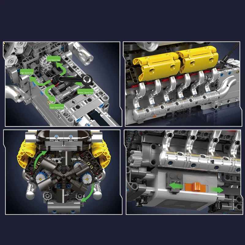 Lamborghini Supercar V12 Engine & Transmission 1260pcs