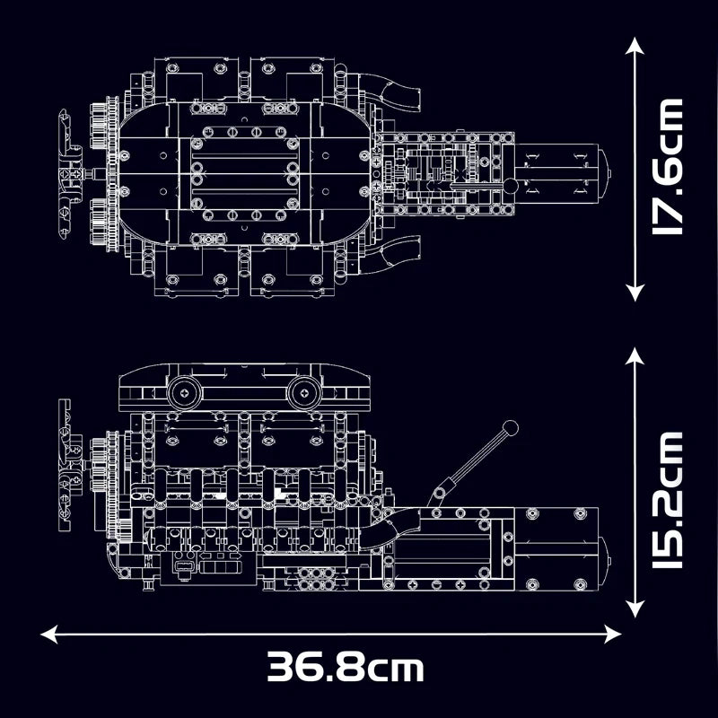 Lamborghini Supercar V12 Engine & Transmission 1260pcs