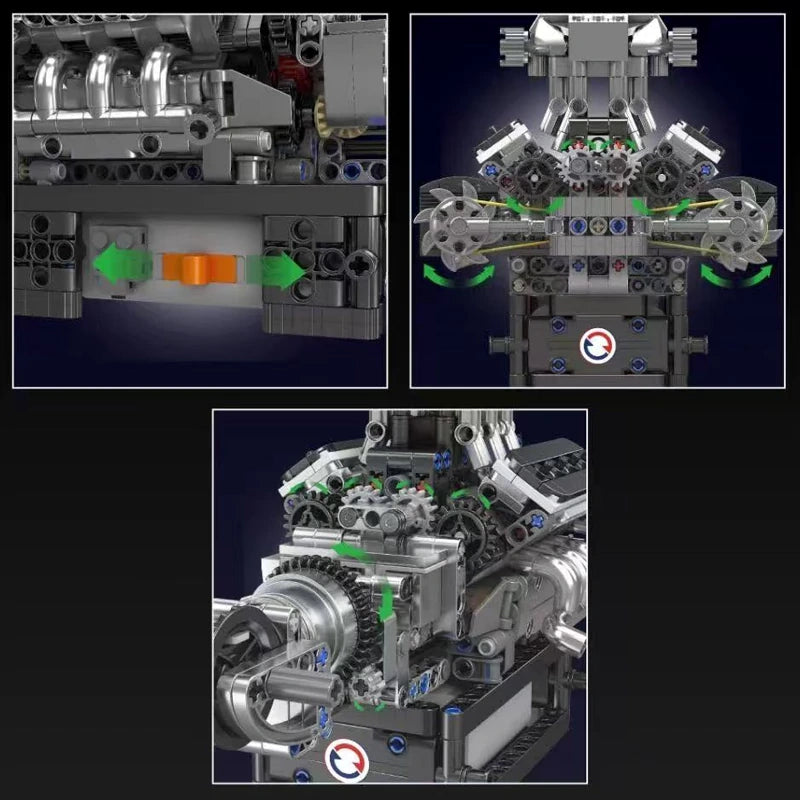 MCL Supercar V8 Engine 737pcs - Building Blocks Set | Turbo Moc