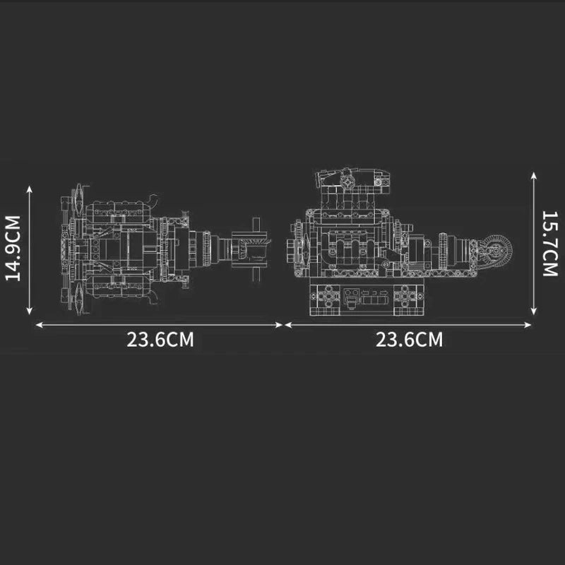 MCL Supercar V8 Engine 737pcs - Building Blocks Set | Turbo Moc