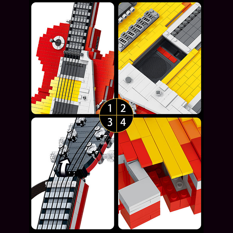 1:1 Scale Electric Guitar 2501pcs - Building Blocks set - Turbo Moc