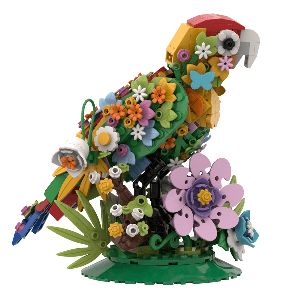 Macaw With Flower MOC 396pcs - Building blocks set - Turbo Moc