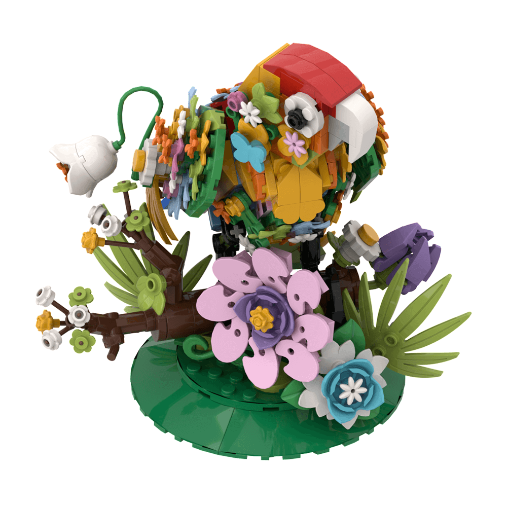 Macaw With Flower MOC 396pcs