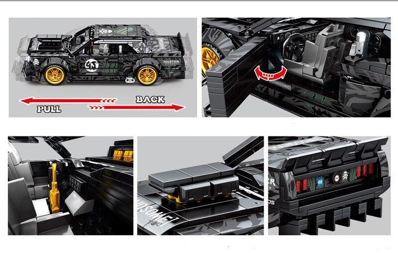 Ken Block Ford Mustang Hoonicorn s set, compatible with Lego