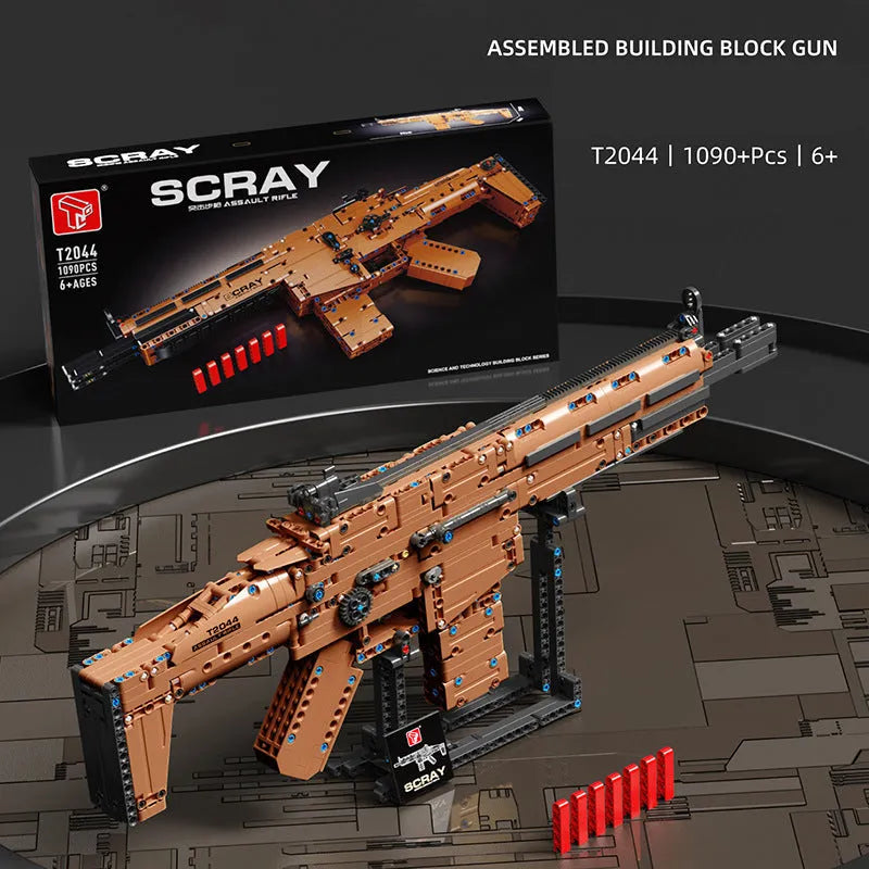 Scar Assault Rifle Weapon - Building Blocks set compatible Lego - Turbo Moc