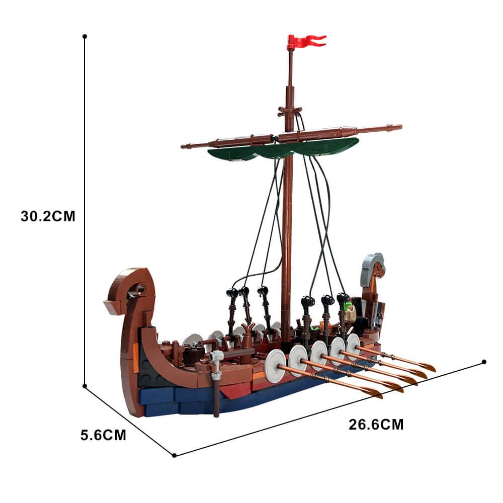 Viking Longship Drakkar/ Karvi /Snekkje MOC 454pcs