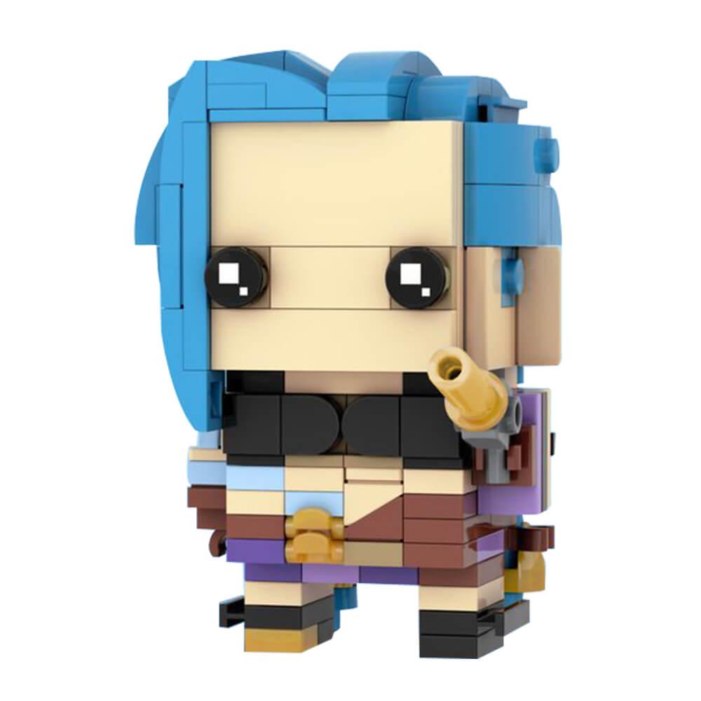 Jinx Brickheadz LEGO MOC - Netflix Arcane: League of Legends MOC 202pcs - Building blocks set - Turbo Moc