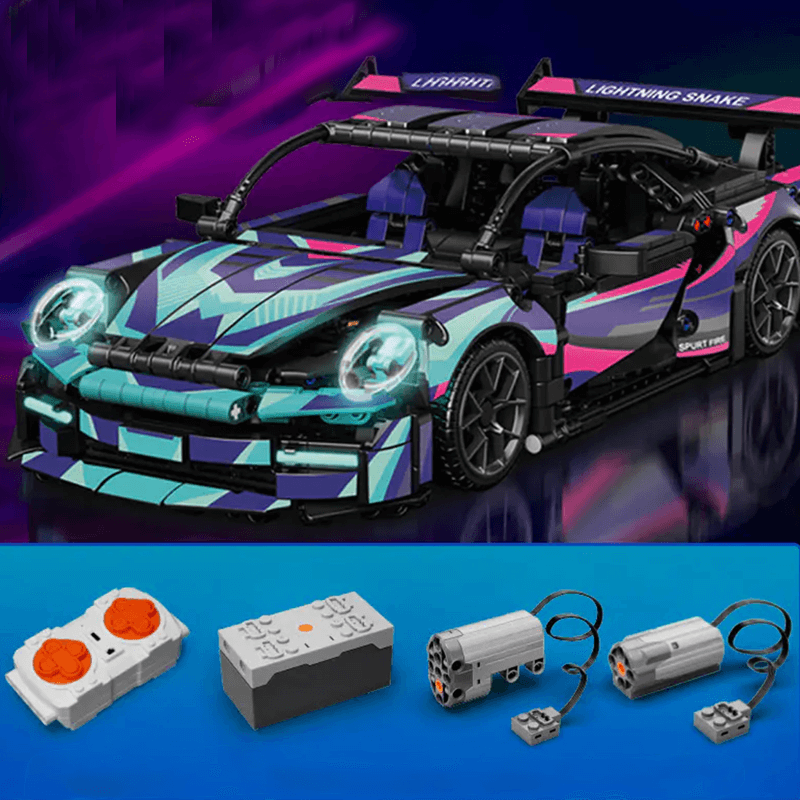 Porsche 911 Cyberpunk Edition s set, compatible with Lego
