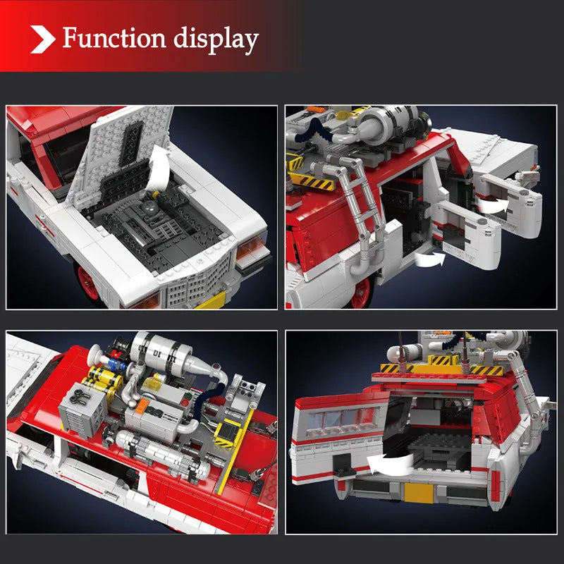 1959 Cadillac Miller-Meteor ambulance GhostBusters - Building Blocks set compatible Lego - Turbo Moc
