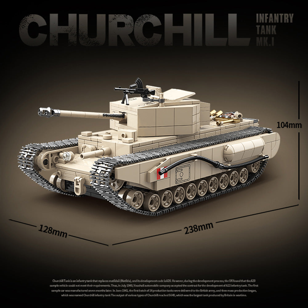 CHURCHILL MK.I Infantry Tank - Building Blocks set compatible Lego - Turbo Moc