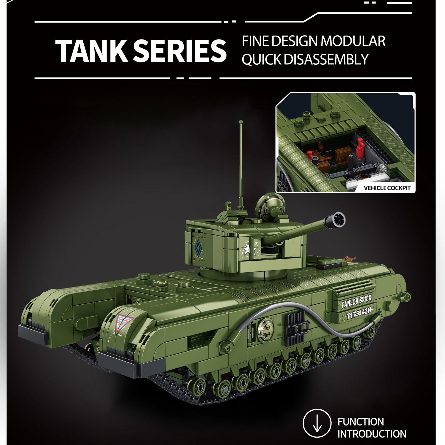 Churchill tank - Building Blocks set compatible Lego - Turbo Moc