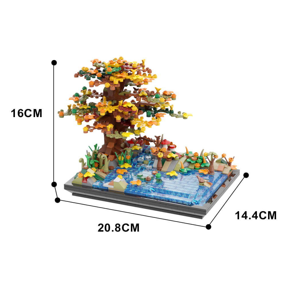 Tree on a Lake Autumn MOC 822pcs - Building blocks set - Turbo Moc