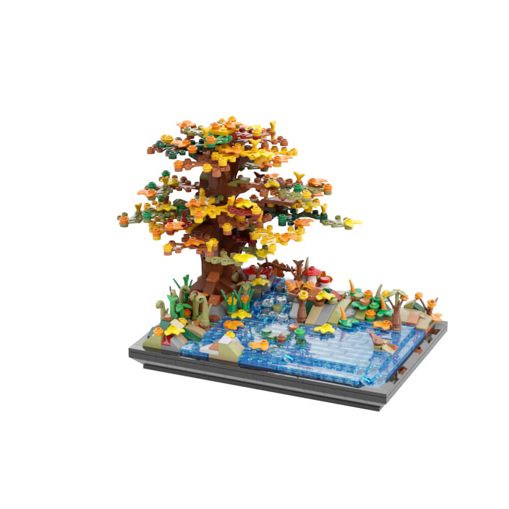 Tree on a Lake Autumn MOC 822pcs