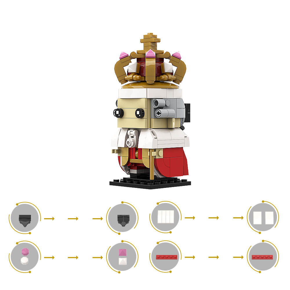 King George III Brickheadz MOC 232pcs