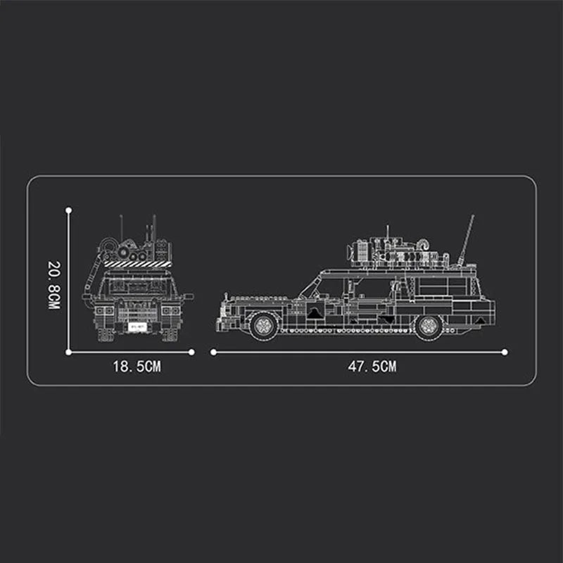 1959 Cadillac Miller-Meteor ambulance GhostBusters - Building Blocks set compatible Lego - Turbo Moc