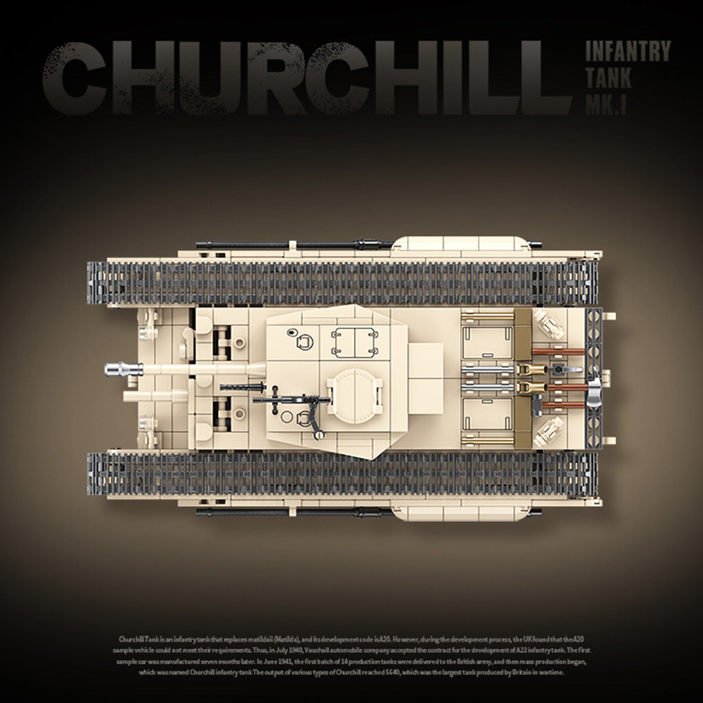 CHURCHILL MK.I Infantry Tank - Building Blocks set compatible Lego - Turbo Moc