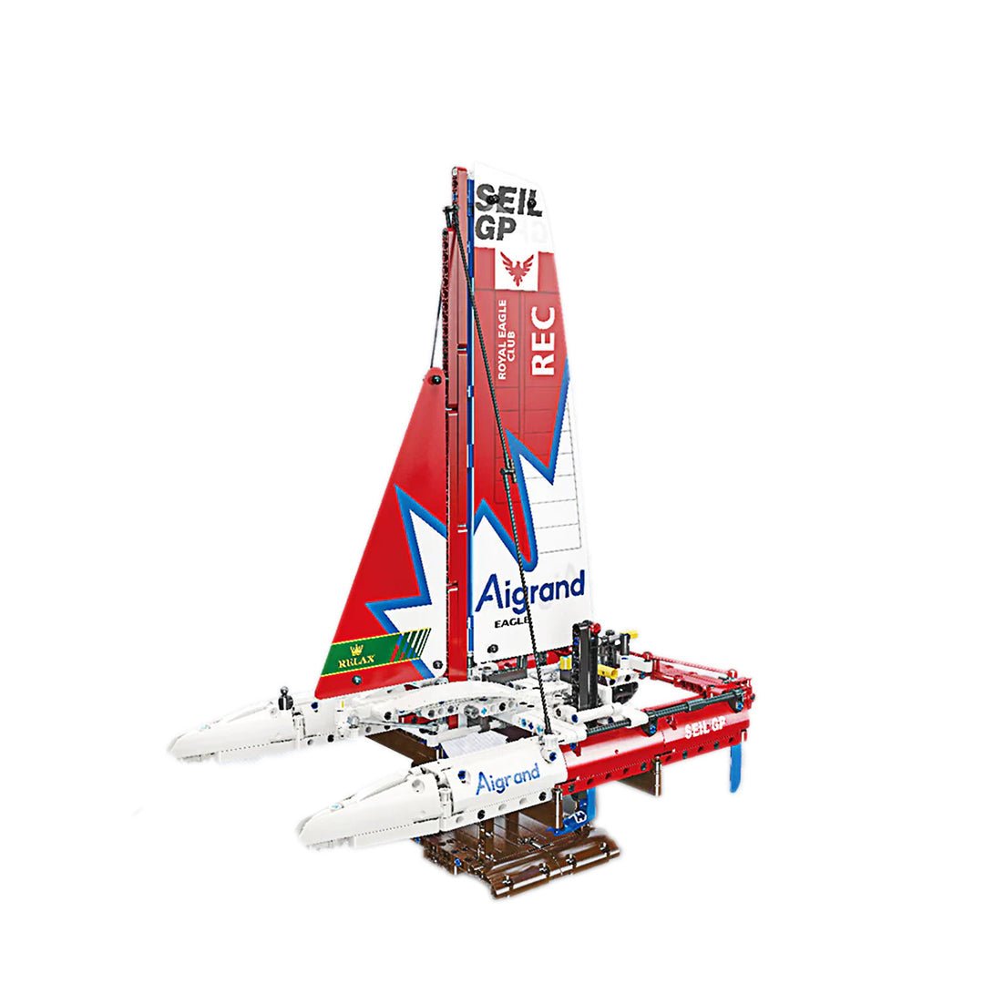 F50 Hydrofoil Catamaran Sailboat - Lego compatible building blocks kit - Turbo Moc