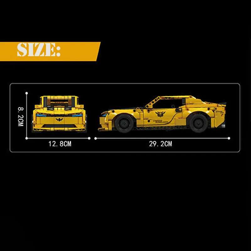 Mini Chevrolet Camaro Bumblebee - Building Blocks set compatible Lego - Turbo Moc