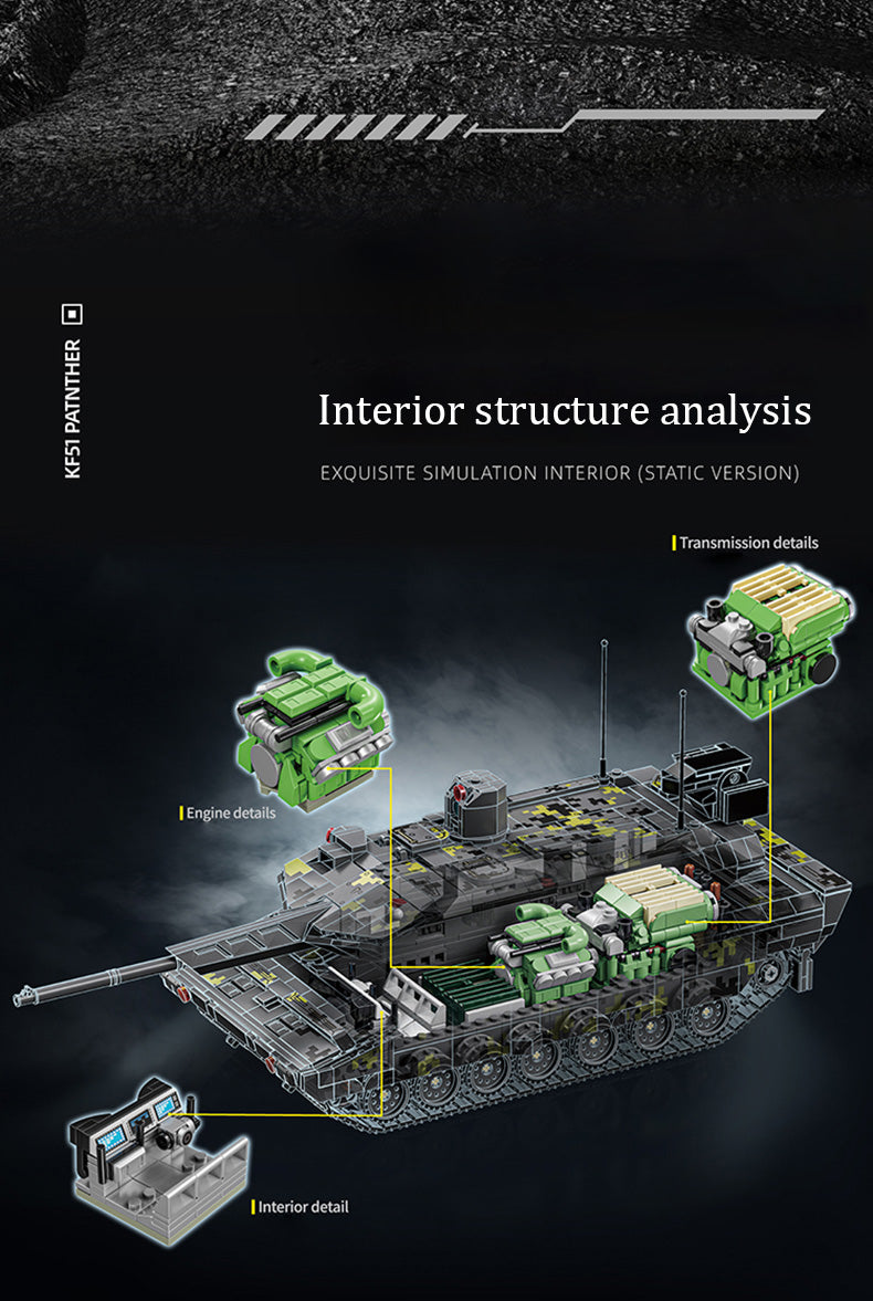 Panther KF51 main battle tank - Building Blocks set compatible Lego - Turbo Moc
