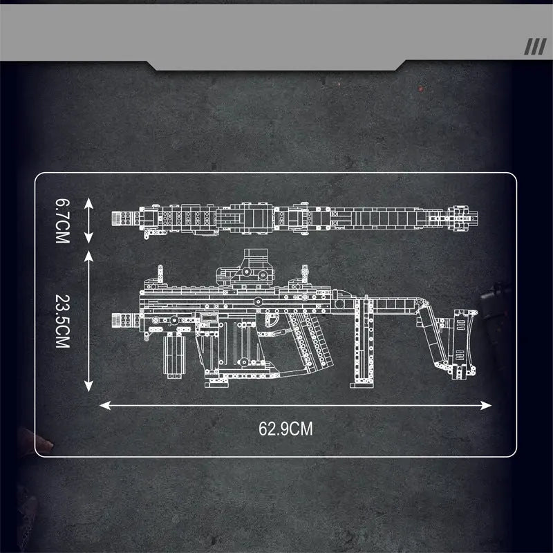 Motorized KRISS Vector SMG Gun - Building Blocks set compatible Lego - Turbo Moc