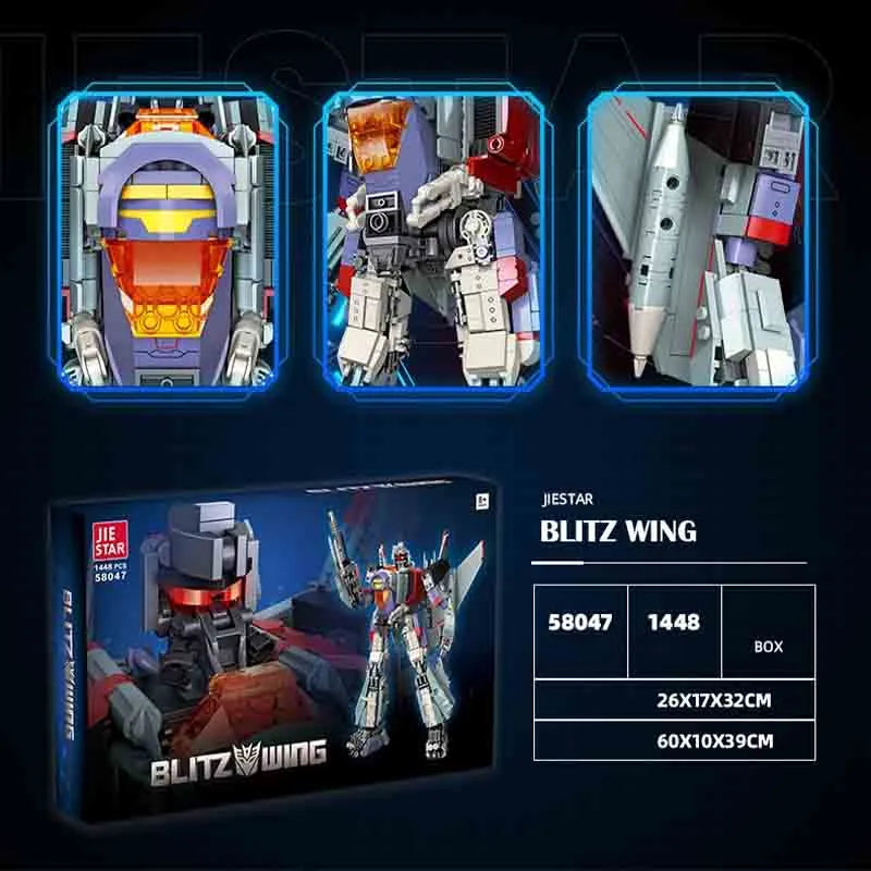 Super Hero Blitz Wing Mecha Robot Warrior Bricks Toy - Building Blocks set compatible Lego - Turbo Moc