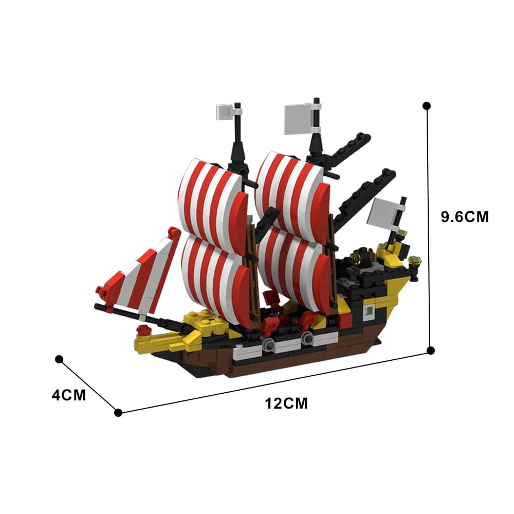 Mini Black Seas Barracuda 6285 Pirate Ship MOC 474pcs