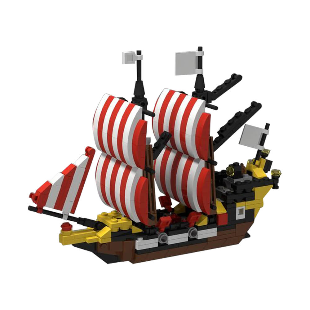 Mini Black Seas Barracuda 6285 Pirate Ship MOC 474pcs - Building blocks set - Turbo Moc