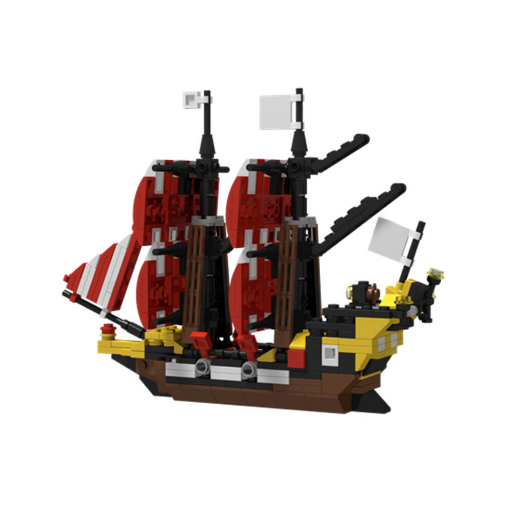 Mini Black Seas Barracuda 6285 Pirate Ship MOC 474pcs