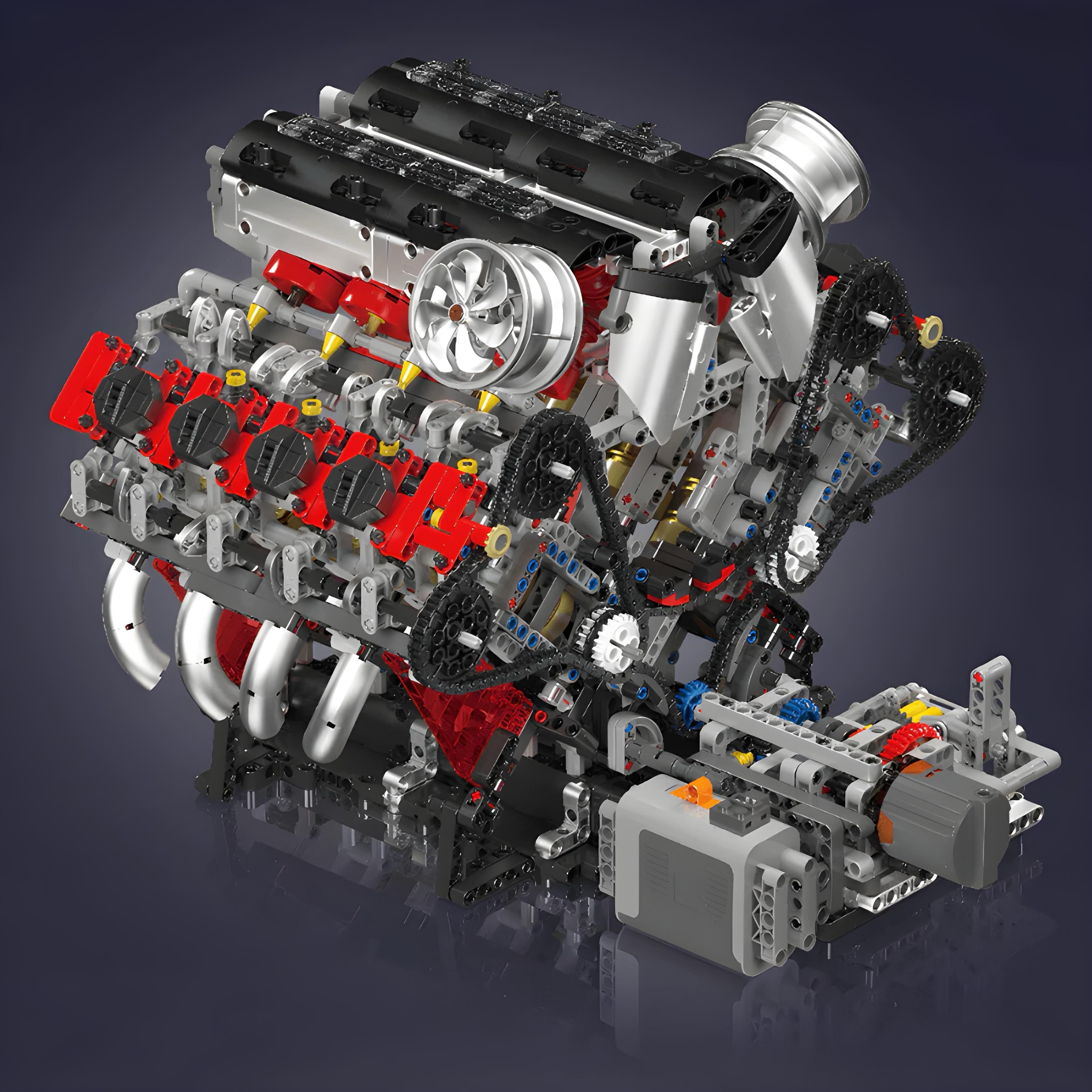 Ferrari F488 V8 Engine 2717pcs - Building blocks set - Turbo Moc