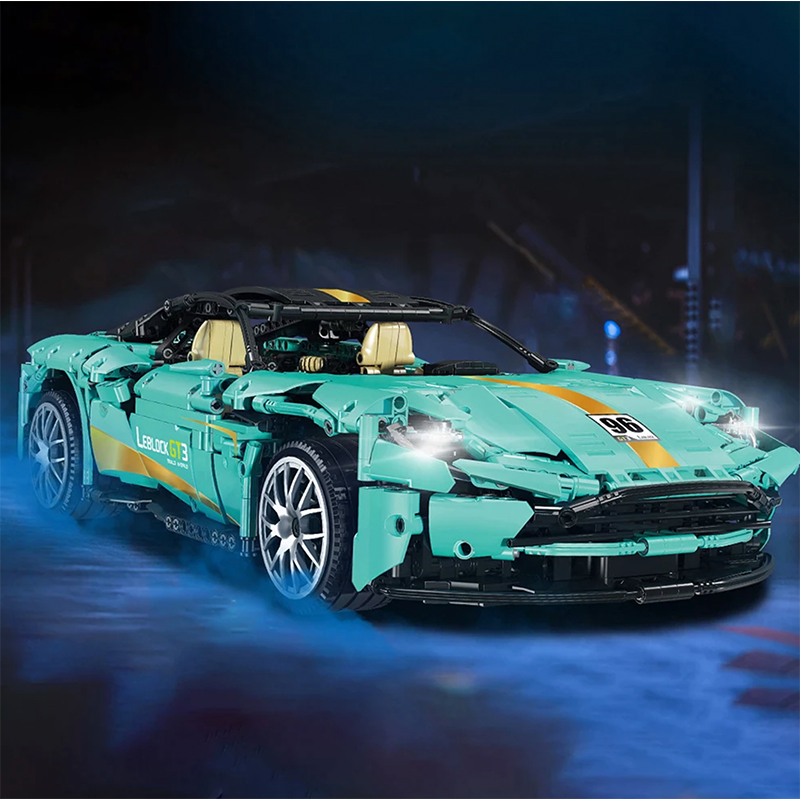 Aston Martin DB11 Tiffany Blue 2007pcs-Building Blocks set -Turbo Moc