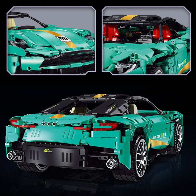 Aston Martin DB11 Tiffany Blue 2007pcs-Building Blocks set -Turbo Moc