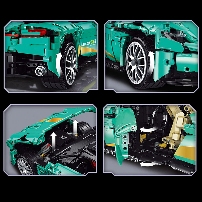 Aston Martin DB11 Tiffany Blue 2007pcs-Building Blocks set -Turbo Moc