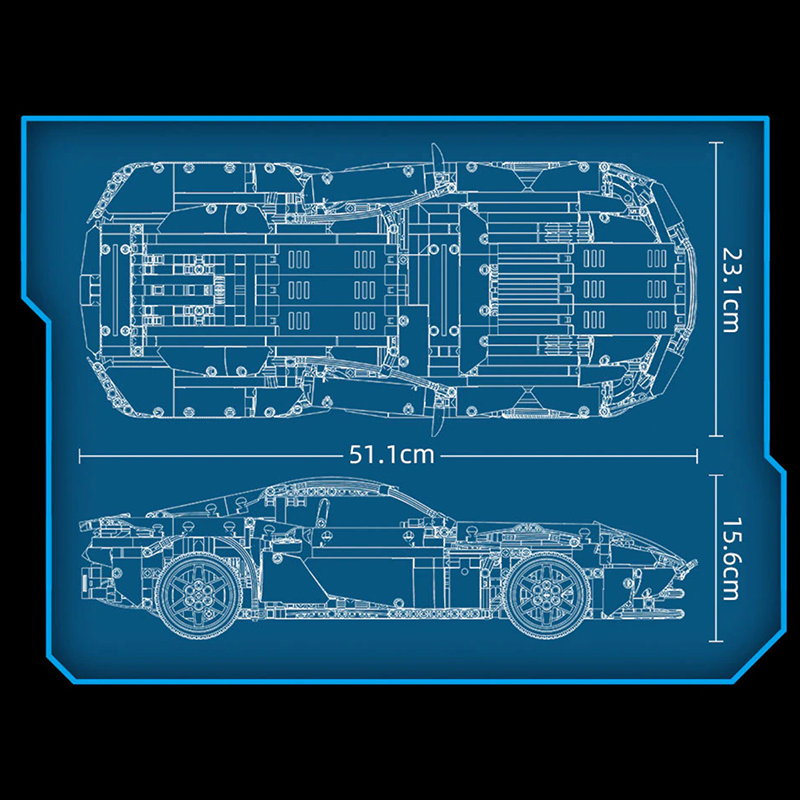 Aston Martin DB11 Tiffany Blue 2007pcs-Building Blocks set -Turbo Moc