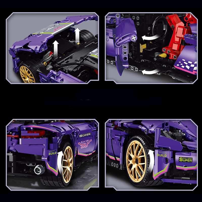 Aston Martin GT Purple 2267pcs-Building Blocks set -Turbo Moc