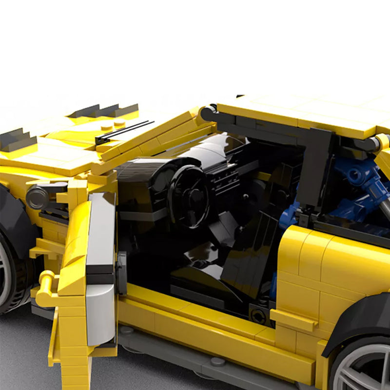 BMW M3 E46 Yellow Phoenix | 1244pcs-Building Blocks set -Turbo Moc