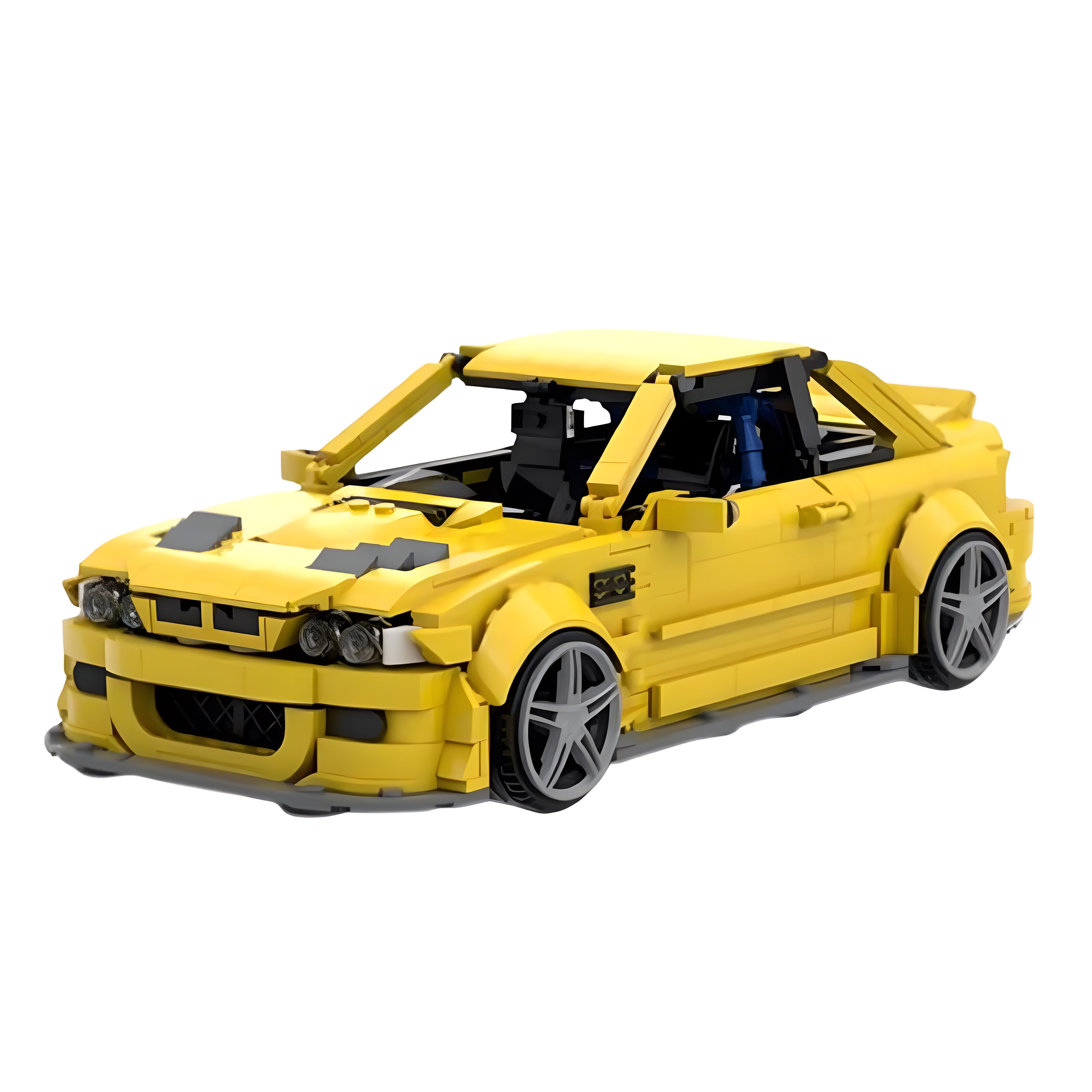 BMW M3 E46 Yellow Phoenix | 1244pcs-Building Blocks set -Turbo Moc