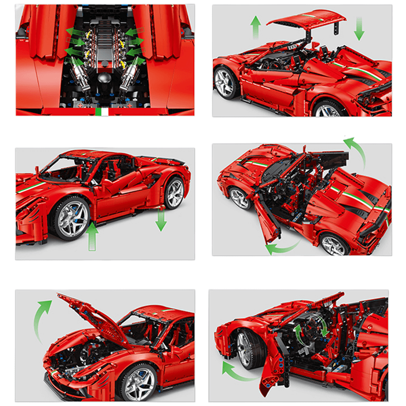 Ferrari 488 Pista Spider 3780pcs-Building Blocks set -Turbo Moc