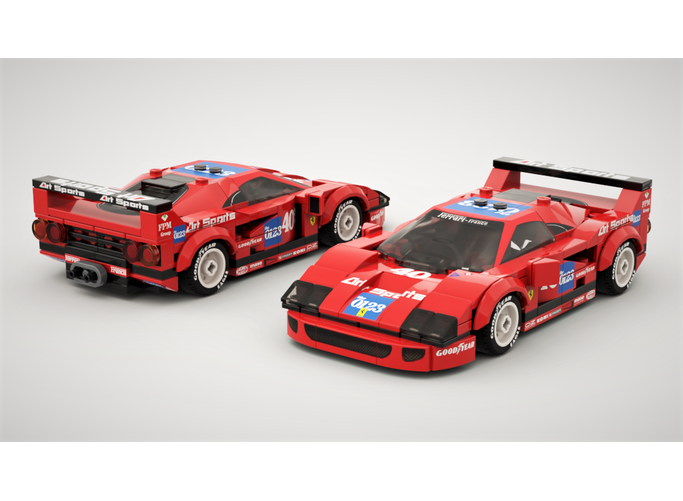 Ferrari F40 LM IMSA 1990 ArtSports | 187pcs-Building Blocks set -Turbo Moc