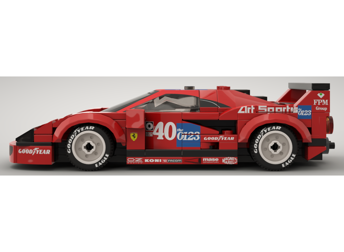 Ferrari F40 LM IMSA 1990 ArtSports | 187pcs-Building Blocks set -Turbo Moc