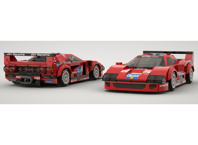 Ferrari F40 LM IMSA 1990 ArtSports | 187pcs-Building Blocks set -Turbo Moc