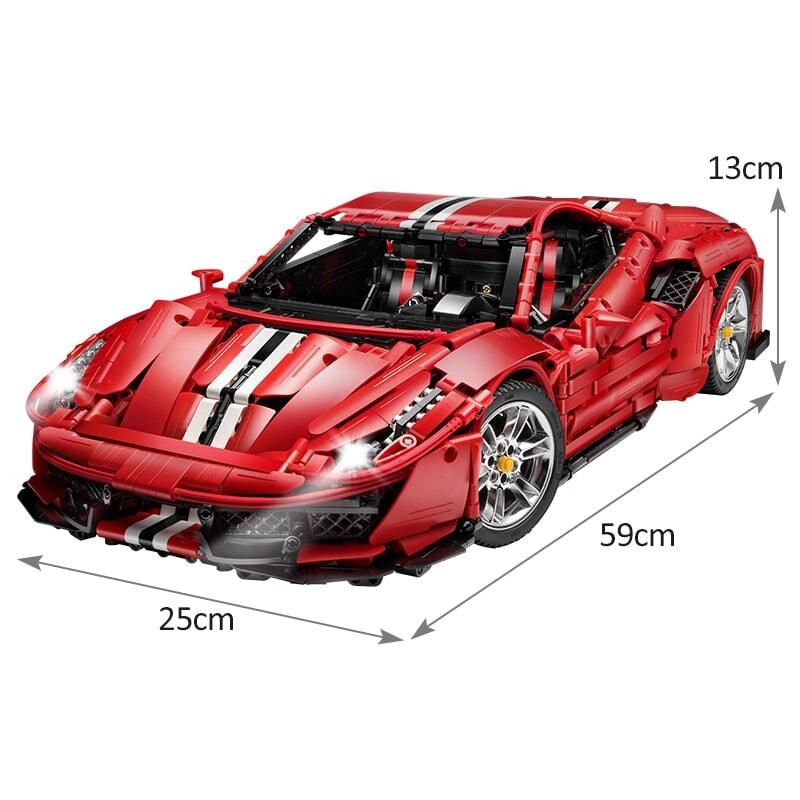 Ferrari F488 Pista Red 3187pcs-Building Blocks set -Turbo Moc