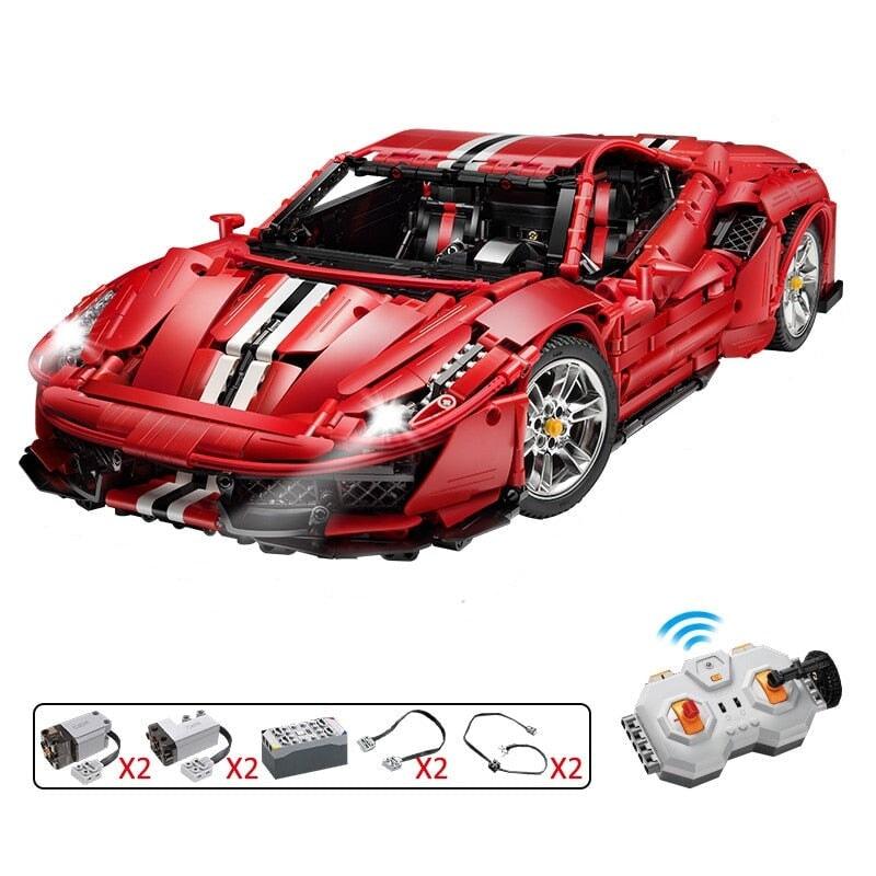 Ferrari F488 Pista Red 3187pcs-Building Blocks set -Turbo Moc