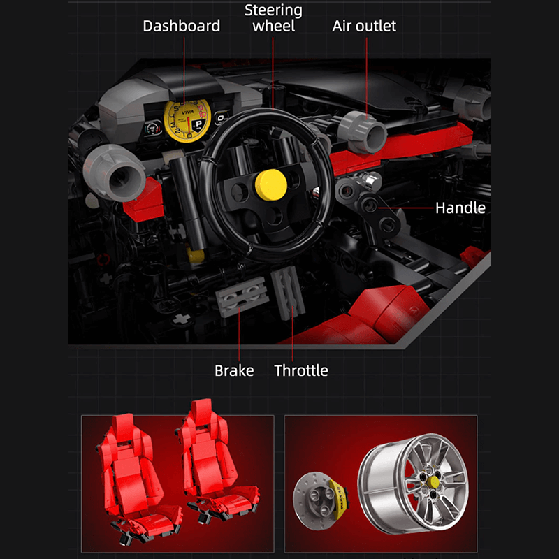 Ferrari Laferrari 4738pcs-Building Blocks set -Turbo Moc