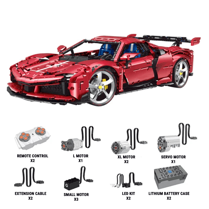 Ferrari SF90 XX Spider 3981pcs-Building Blocks set -Turbo Moc