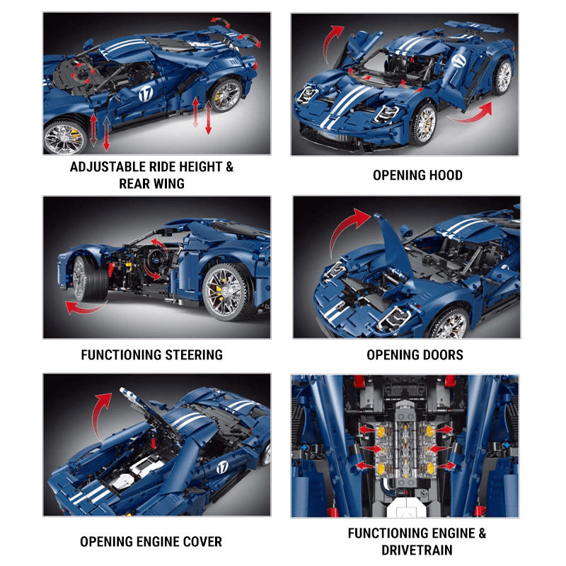 Ford GT40 V2 3055pcs-Building Blocks set -Turbo Moc