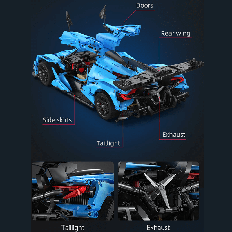 Gumpert Apollo IE Blue 3667pcs-Building Blocks set -Turbo Moc