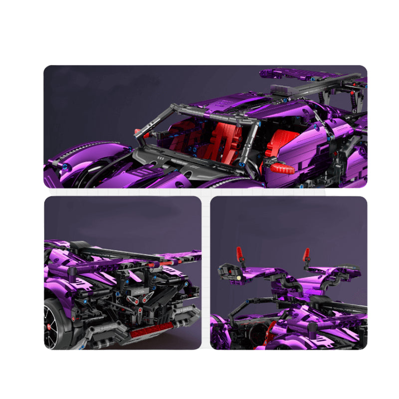 Gumpert Apollo IE Purple Chrome Drift edition 2442pcs-Building Blocks set -Turbo Moc