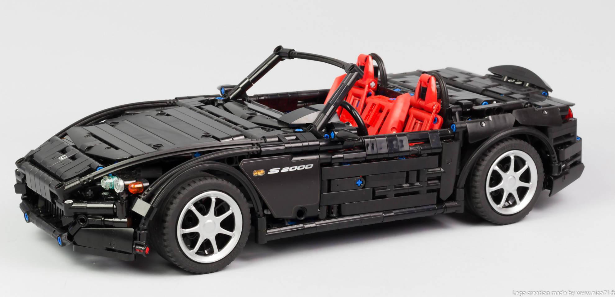 Honda S2000 AP2 Black 1:8 | 1648pcs-Building Blocks set -Turbo Moc